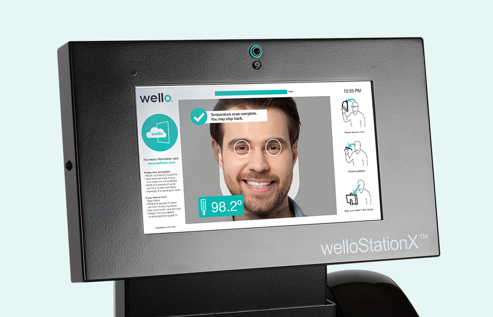 Wello Inc: Non-Contact Body Temperature Check Station for ...